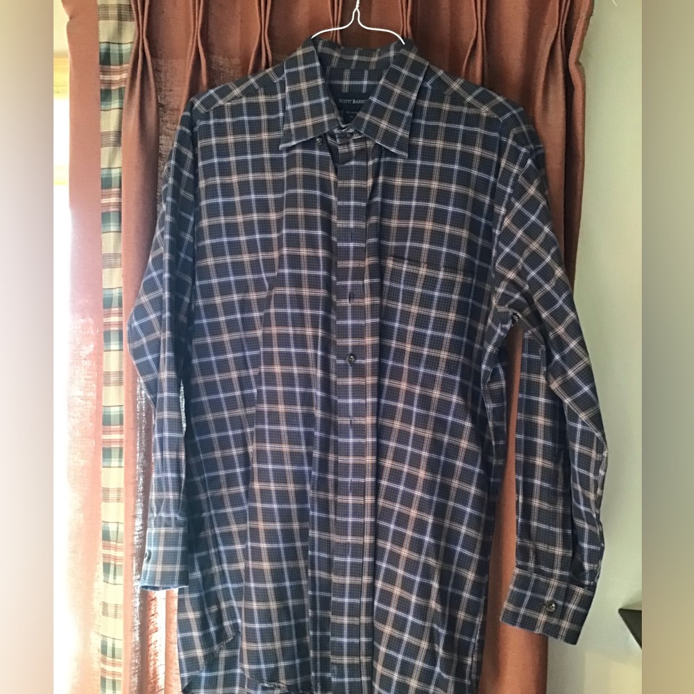 NWOT Scott Barber long Sleeve casual Button Down Shirt in XL